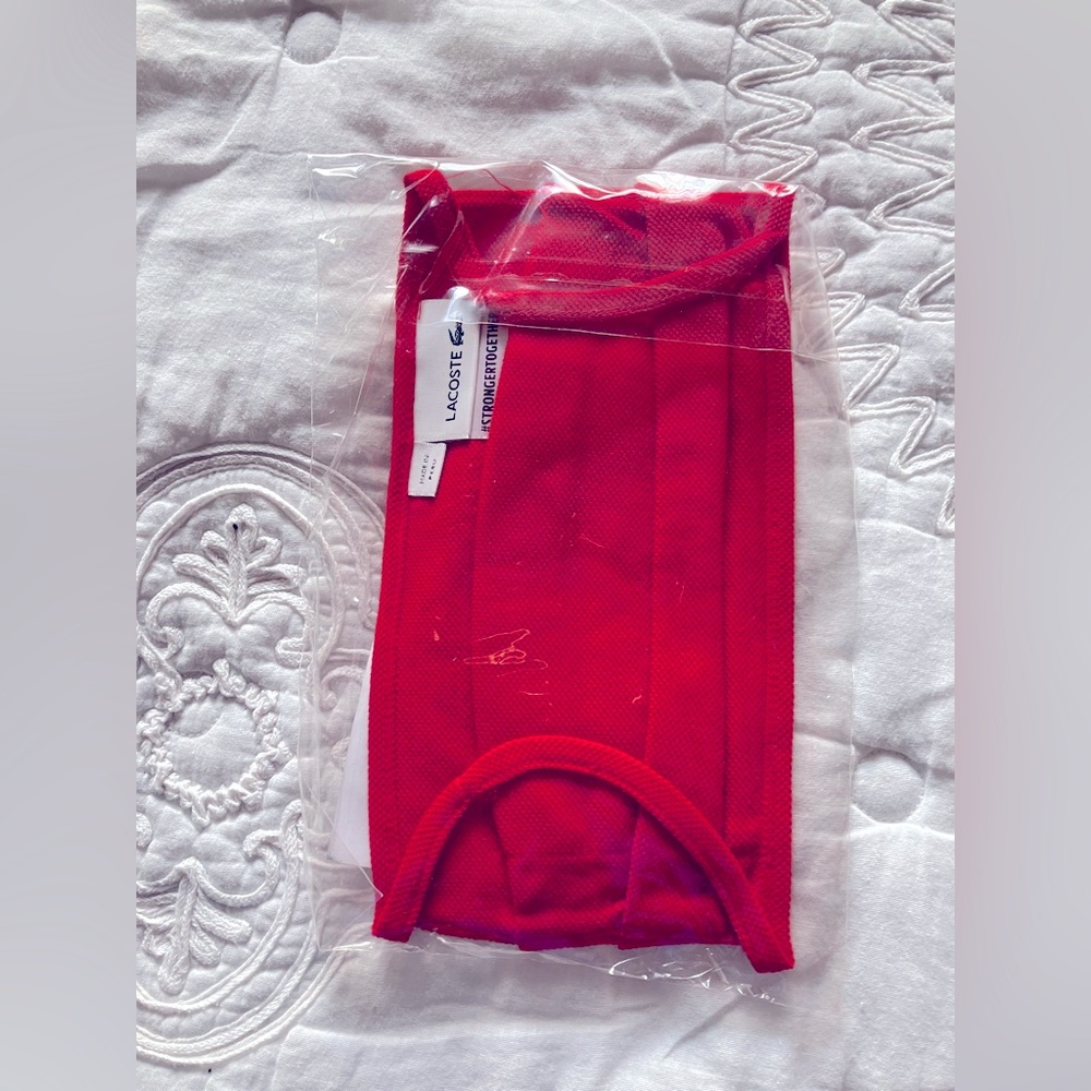 Lacoste red face mask New